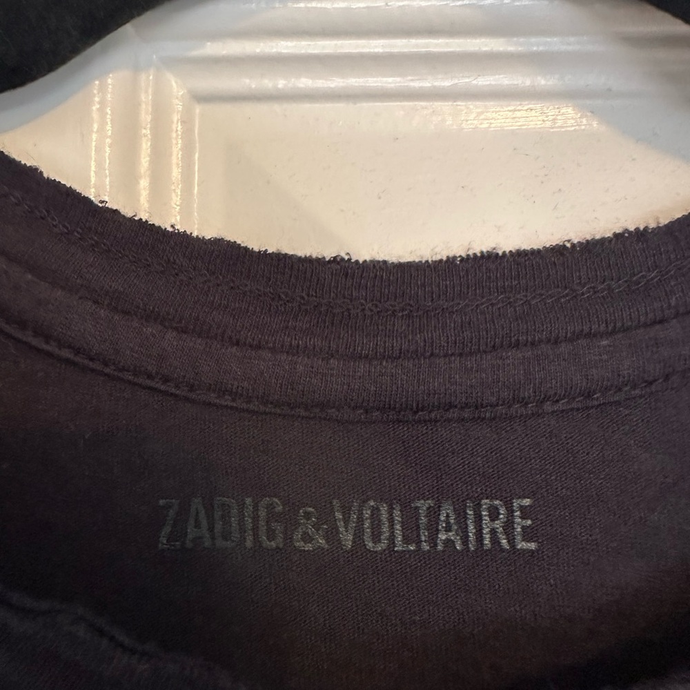 Zadig & Voltaire Black Tee with Yellow HEROES Graphic - Picture 2 of 4